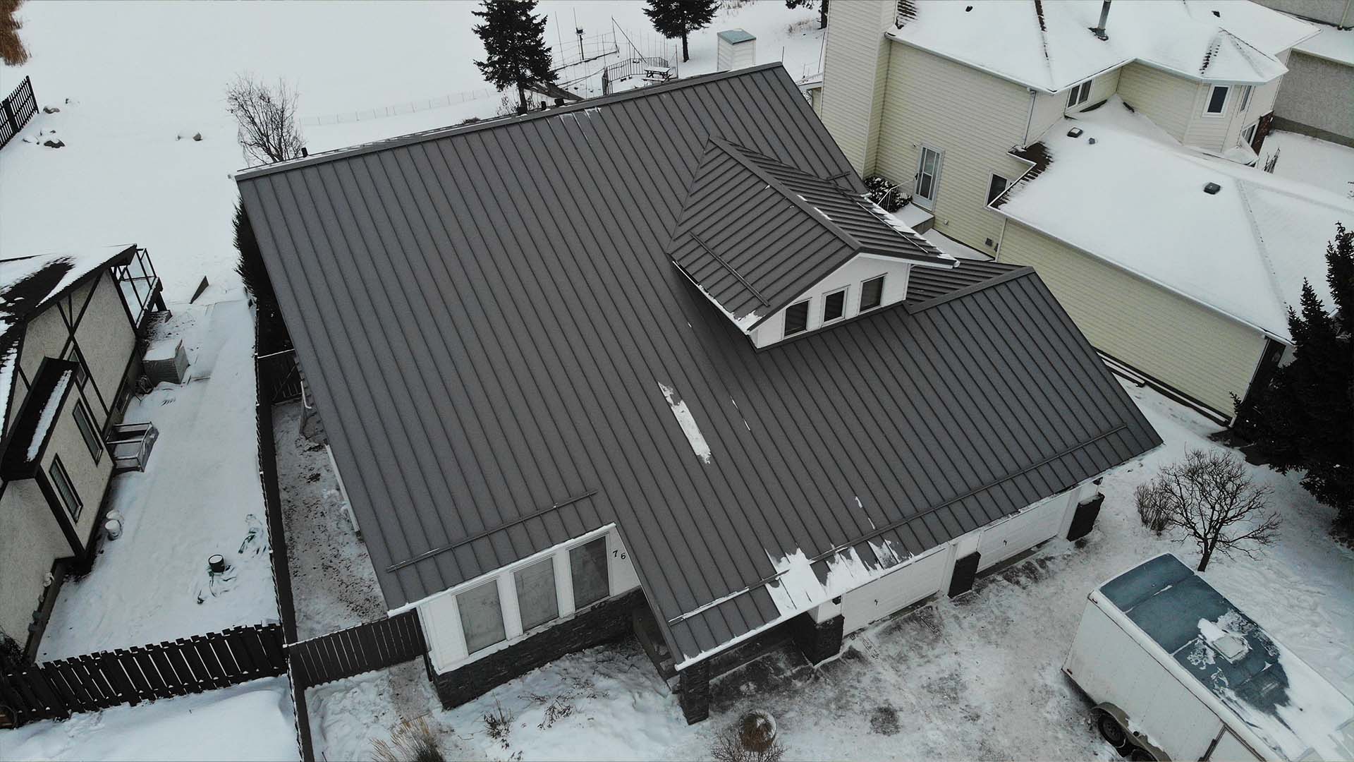 Standing seam metal roof in Iron Ore by IronWrap in Westlock